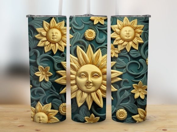 20 Oz Tumbler Sun Moon Stars Celestial Graphics