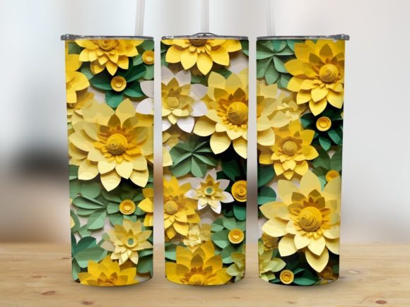 20oz Skinny Tumbler Wrap Flower Design: Graphics for Crafts