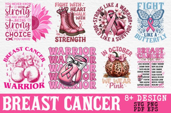 Breast Cancer Design Bundle: Graphics & T-Shirt Designs