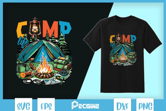 Camp Life with Tent Camping SVG: Graphics for T-Shirt Designs