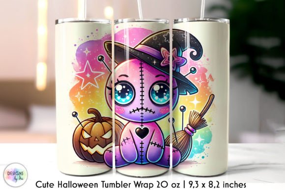 Cute Voodoo Doll Halloween Tumbler Wraps Graphics