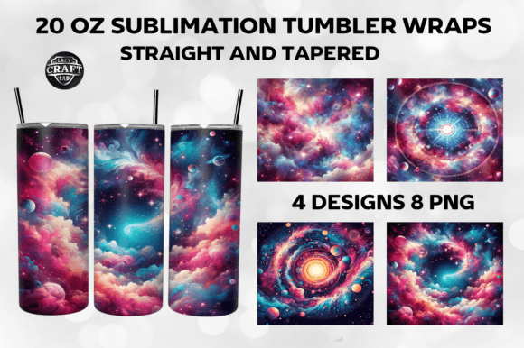 Galaxy Tumbler Wraps 20oz Skinny PNG Graphics