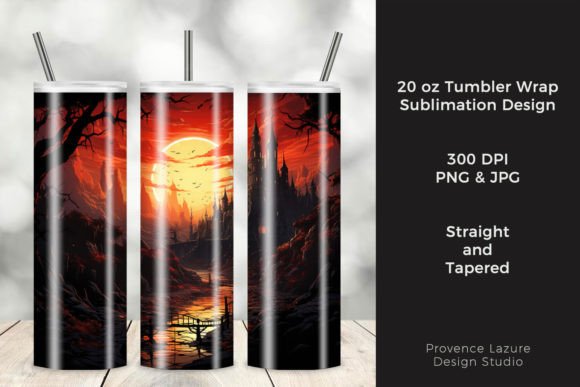 Gothic Castle Landscape Tumbler Wrap Graphics Review