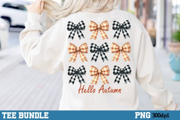 Hello Autumn Coquette Bow Fall PNG in T-Shirt Graphics