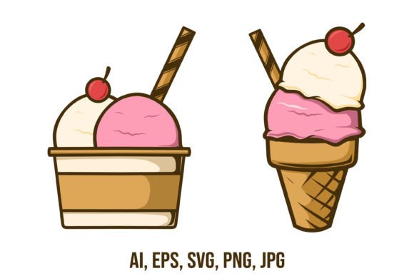 Ice Cream Vector Design Set: Graphics for Crafts