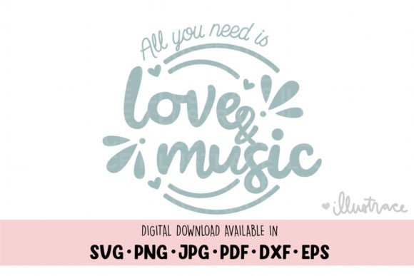 Love and Music PNG Self Care Quote: Graphics for Crafts & Local Brands