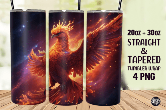 Phoenix Bird Tumbler Wrap 20oz Skinny Graphics