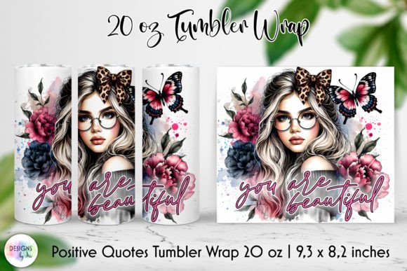 Positive Affirmations Tumbler Wrap PNG: Graphics & Tumbler Wraps