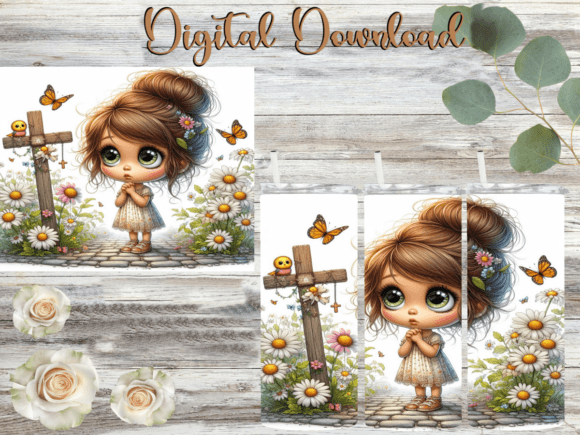 Praying Girl Tumbler Graphics & Wraps