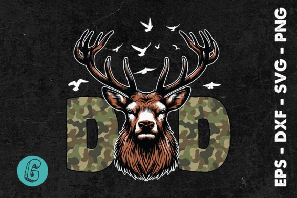 Retro Hunter Dad Deer Hunting SVG Graphics for T-Shirt Designs