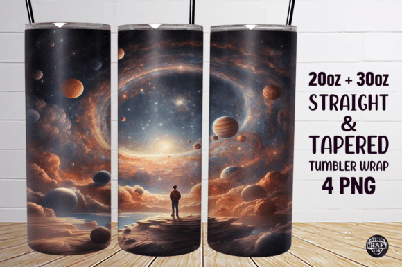 Universe Skinny Tumbler Wrap 20oz PNG: Sublimation Graphics for Tumbler Wraps