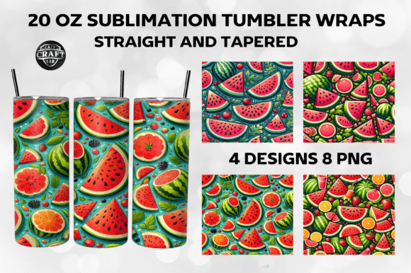 Watermelons Tumbler Wraps Skinny 20oz Graphics